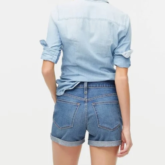 J Crew Women's High Rise High Waist Denim Blue Jean Shorts Zip-up sz 26 EUC - Picture 10 of 16